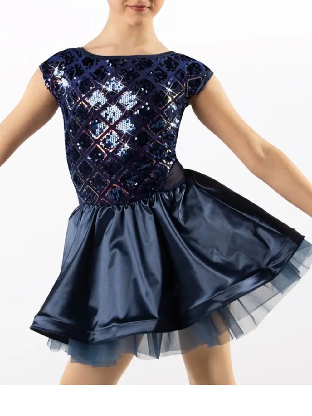 Weissman Diamond Navy Sequin Party Tutu Dress Dance Costume Size XXL Child NEW